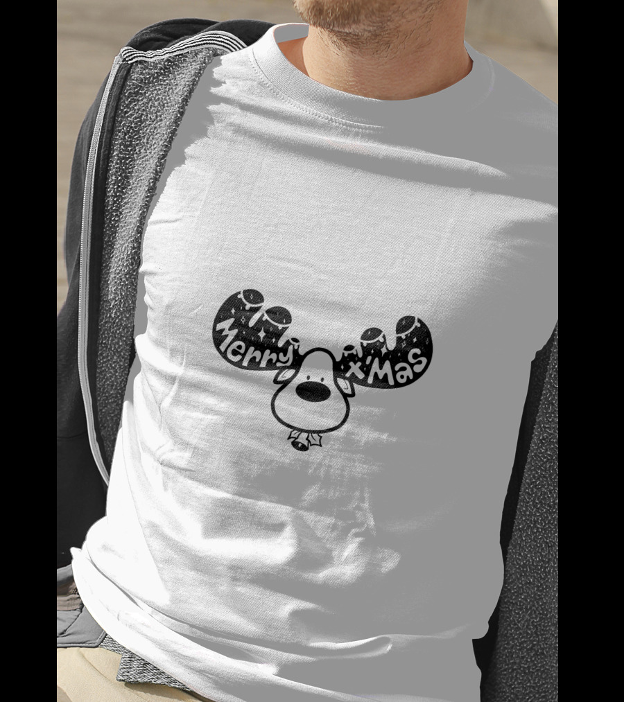 Merry Xmas Reindeer Antlers T-Shirt