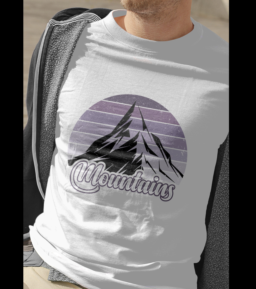 Mountains Vintage Retro Sunset Camping T-Shirt