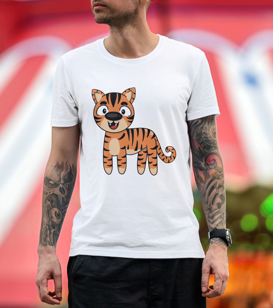 Adorable Striped Cartoon Baby Tiger T-Shirt
