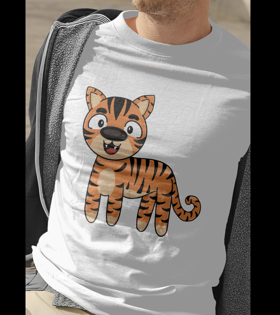 Adorable Striped Cartoon Baby Tiger T-Shirt