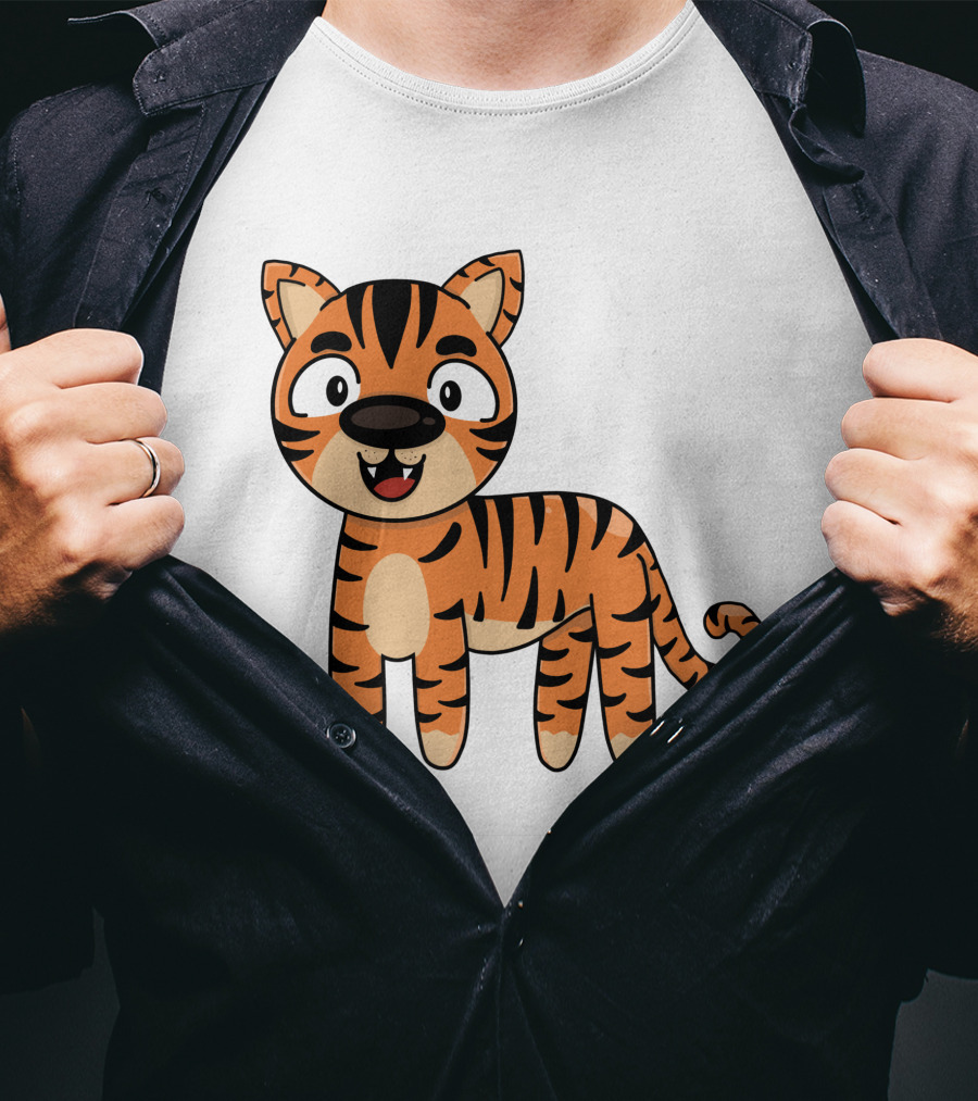 Adorable Striped Cartoon Baby Tiger T-Shirt