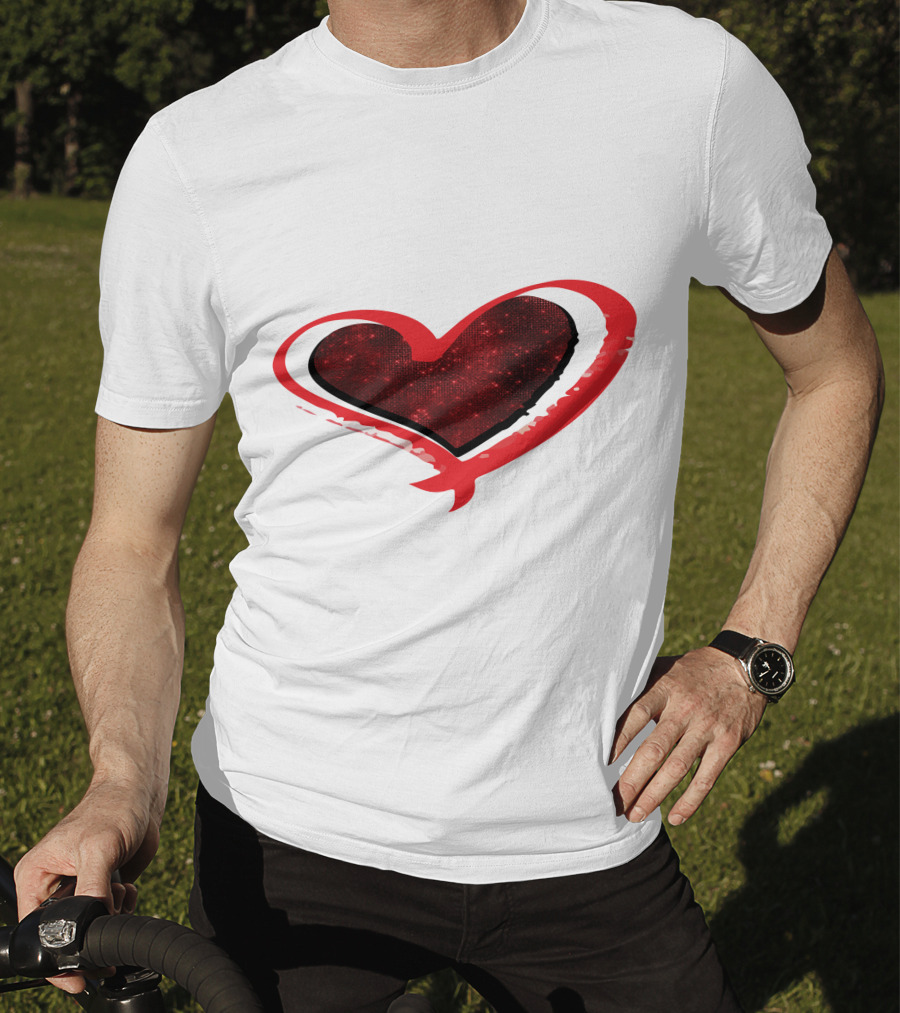 Valentines Day Heart Red Sparkle T-Shirt