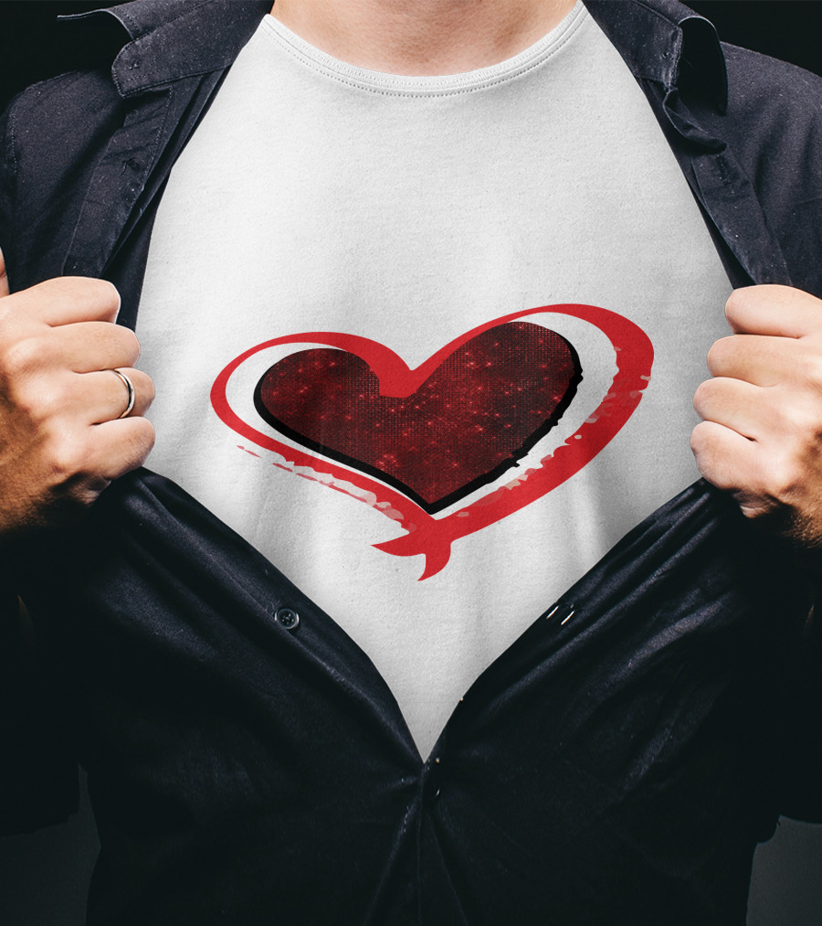 Valentines Day Heart Red Sparkle T-Shirt