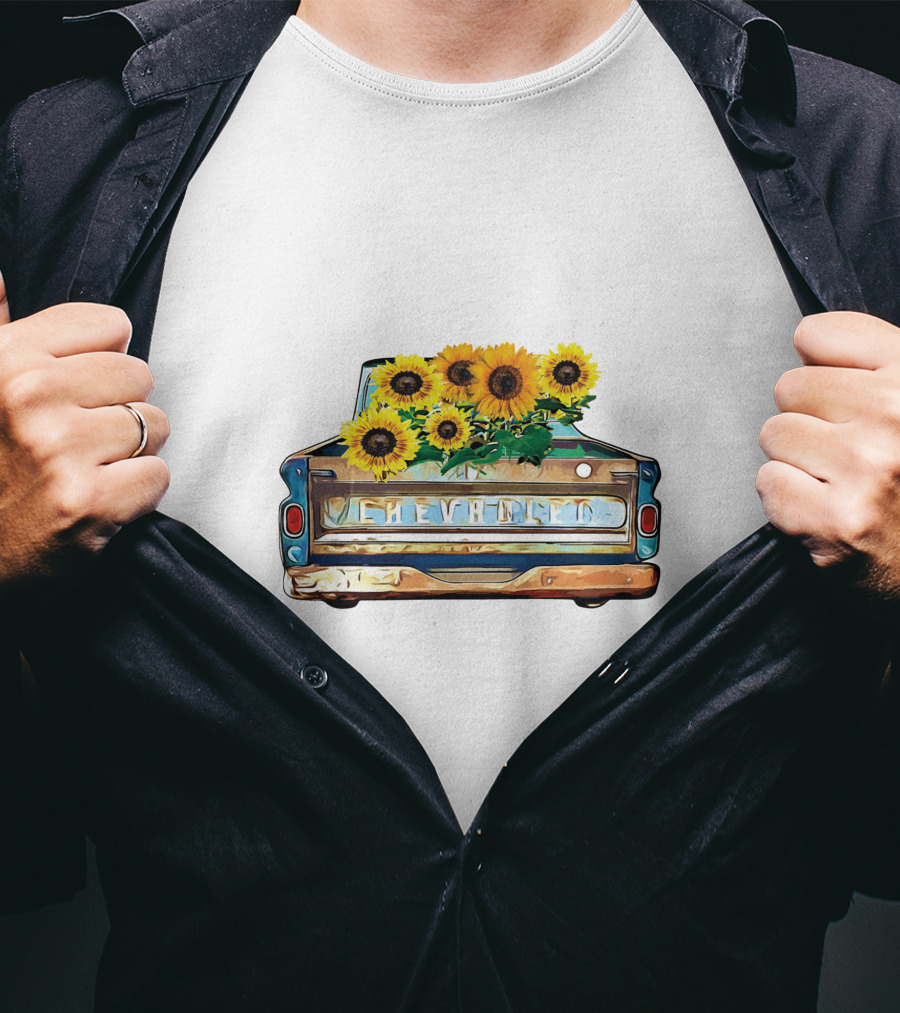Chevrolet Vintage Truck With Sunflowers T-Shirt
