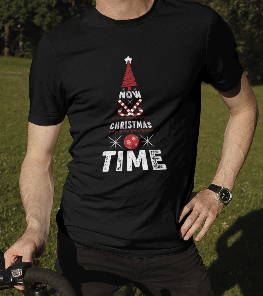 Now Christmas Time Tree With Candy Canes And Star T-Shirt