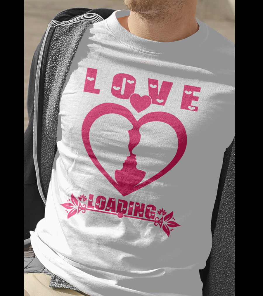 LOVE Heart Silhouette Couple LOADING T-Shirt