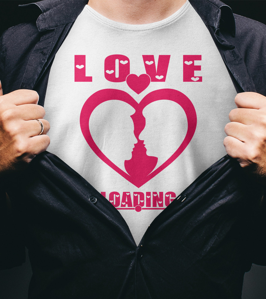 LOVE Heart Silhouette Couple LOADING T-Shirt
