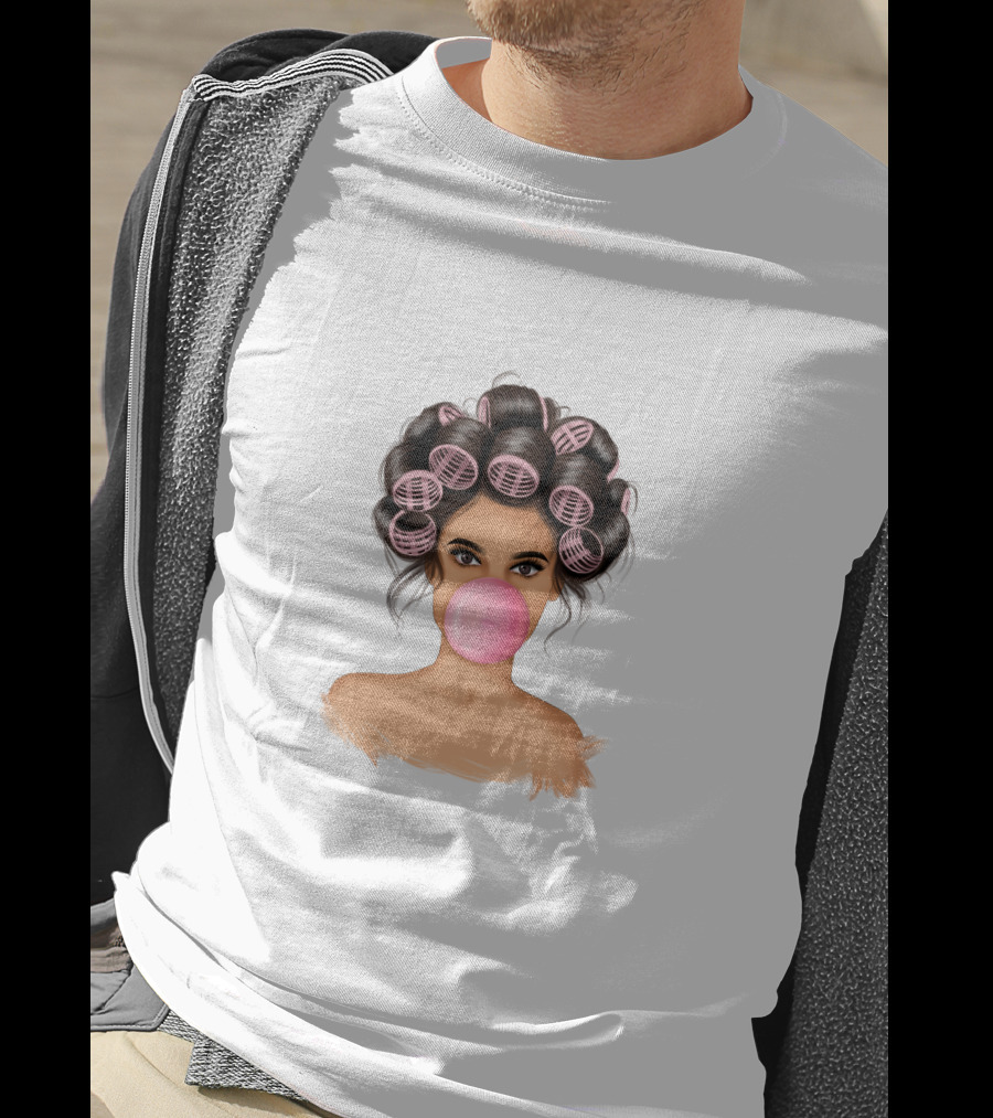 Bubble Gum Girl Hair Curlers T-Shirt