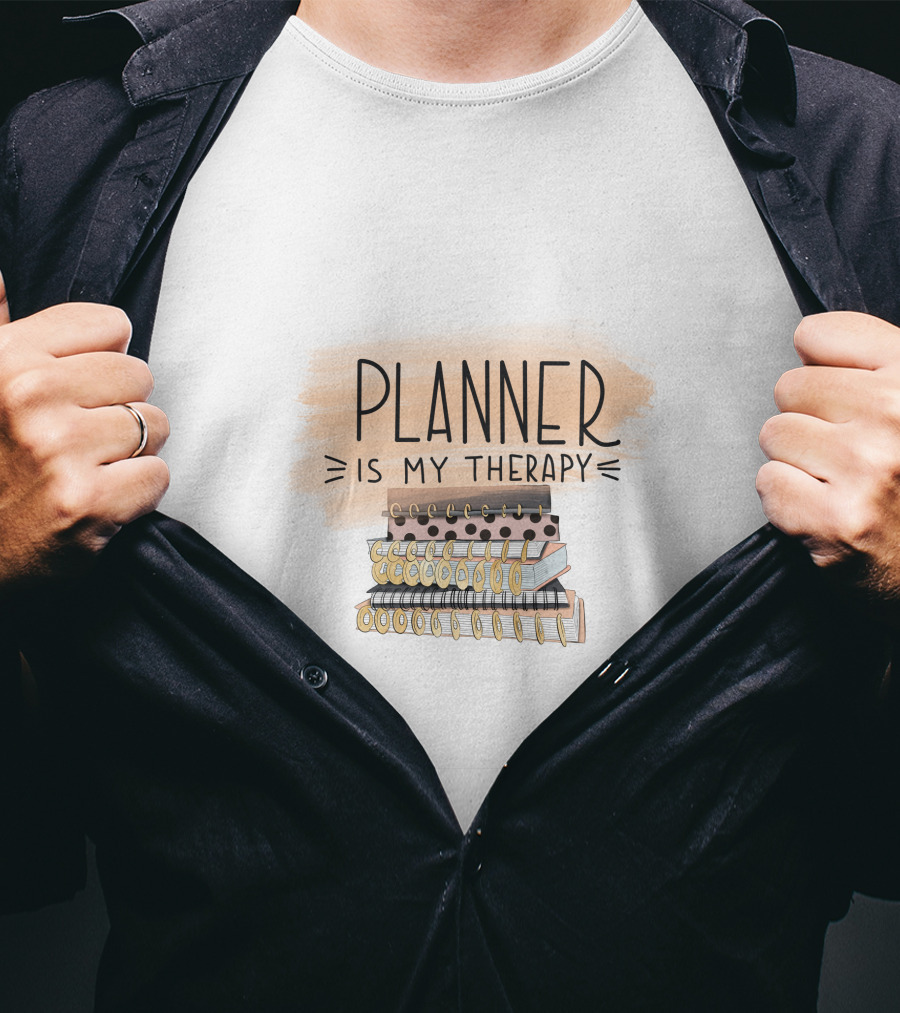 Planner Is My Therapy Stack Of Notebooks T-Shirt