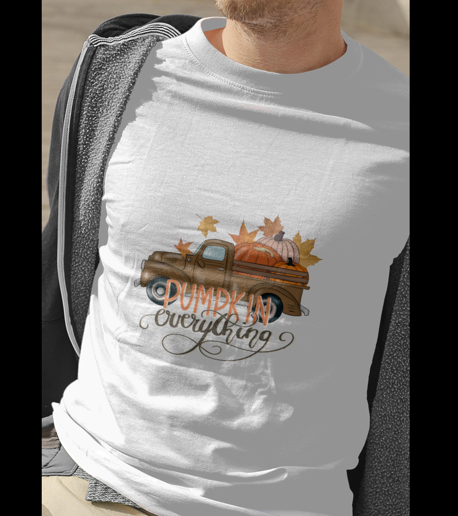 Pumpkin Everything Fall Truck With Leaves T-Shirt