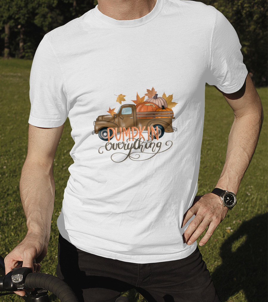 Pumpkin Everything Fall Truck With Leaves T-Shirt