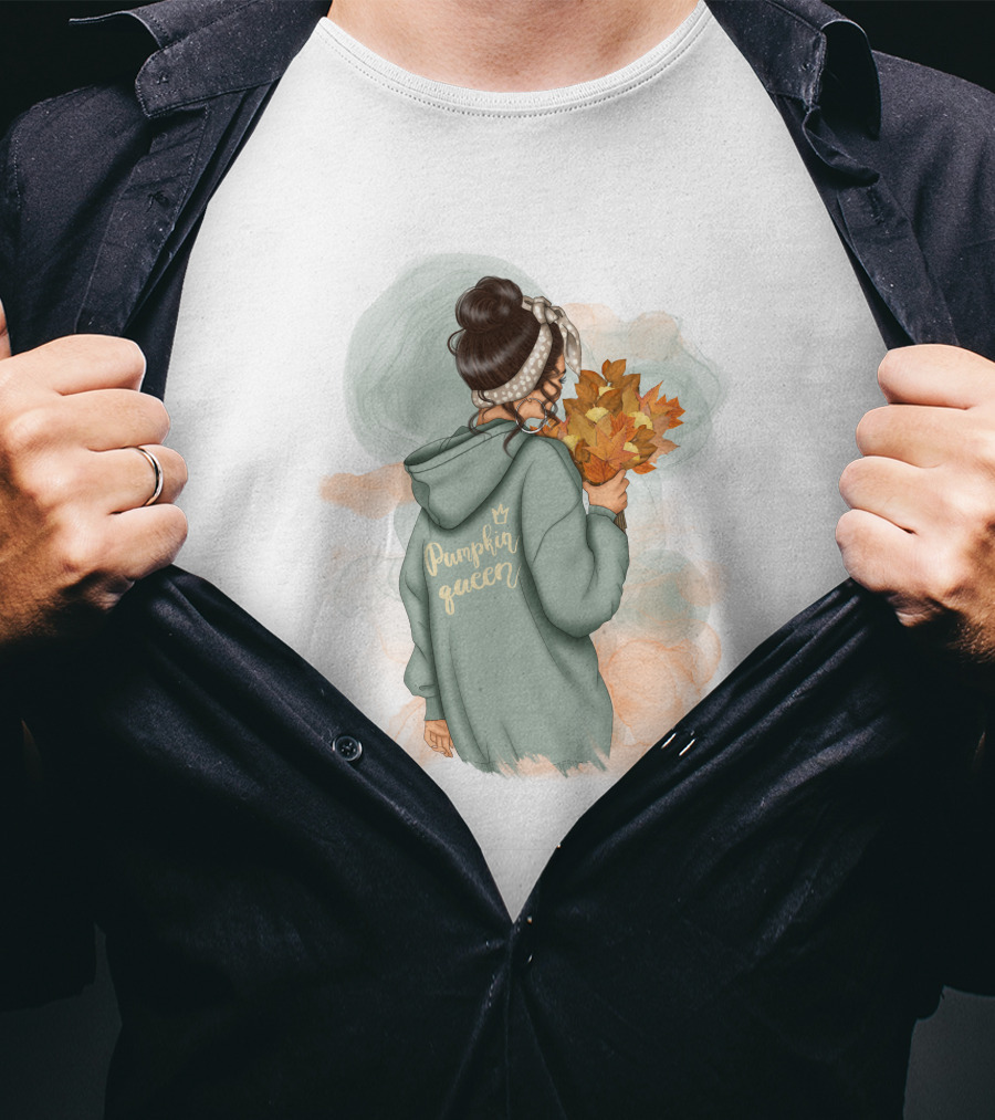 Pumpkin Queen Cozy Fall Aesthetic T-Shirt