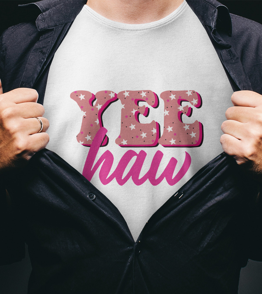 Retro Yee Haw Star Pattern Howdy T-Shirt