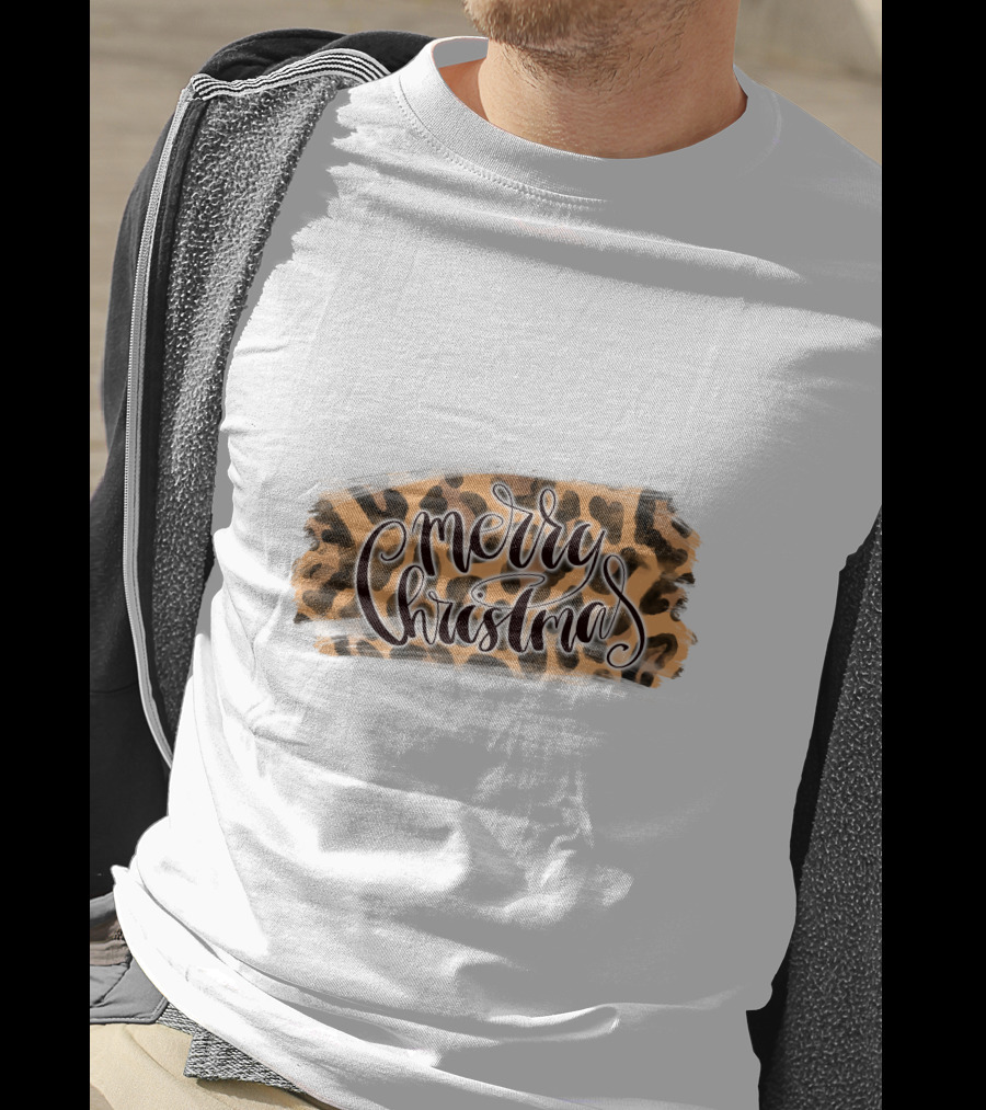 Merry Christmas Leopard Pattern Wild T-Shirt