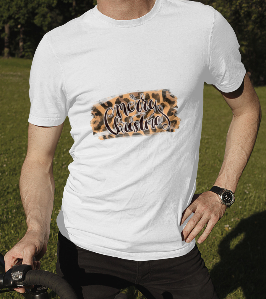 Merry Christmas Leopard Pattern Wild T-Shirt
