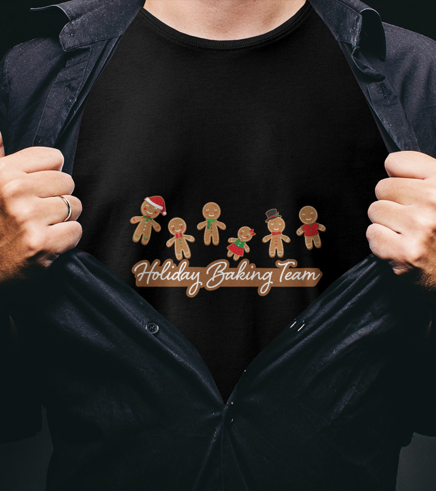 Holiday Baking Team Gingerbread Family Christmas Cookies T-Shirt