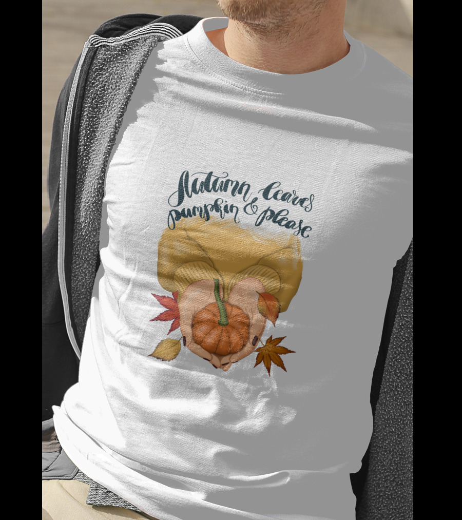 Autumn Leaves Pumpkin Please Cozy Fall Vibes T-Shirt