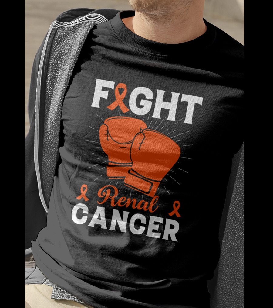 Fight Renal Cancer Orange Ribbon Boxing Gloves T-Shirt
