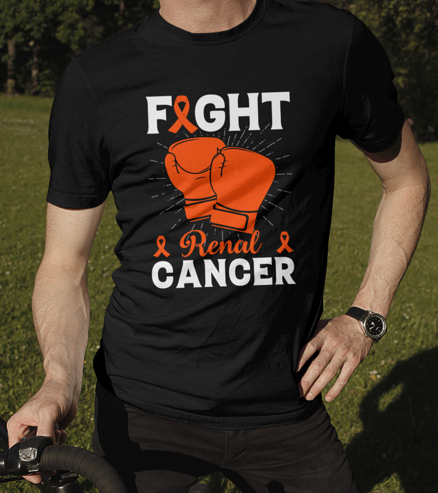 Fight Renal Cancer Orange Ribbon Boxing Gloves T-Shirt