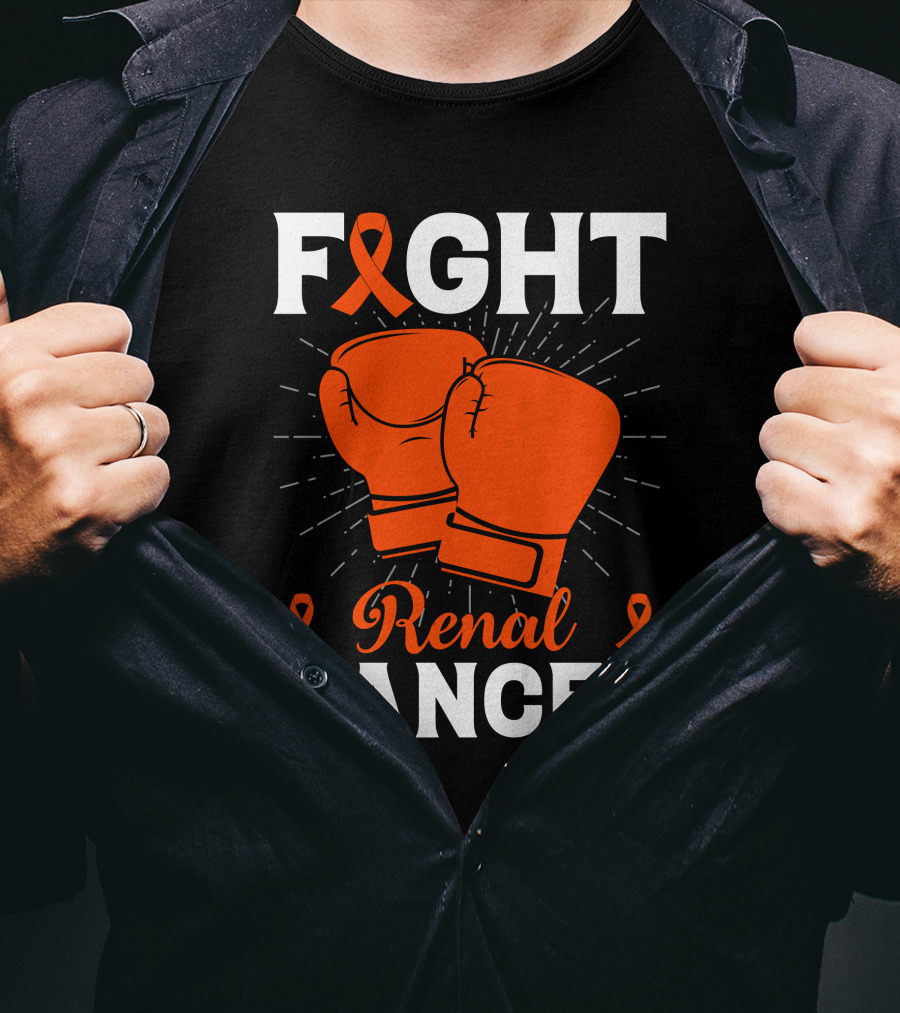 Fight Renal Cancer Orange Ribbon Boxing Gloves T-Shirt