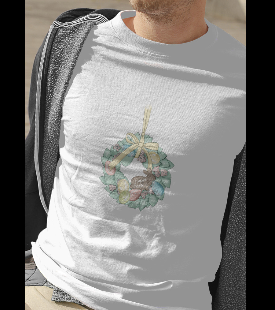 Happy Easter Wreath Bunny T-Shirt