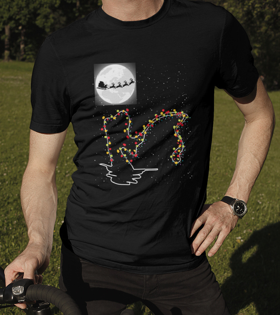 Sweet Christmas Night With Santa And Loch Ness Lights T-Shirt