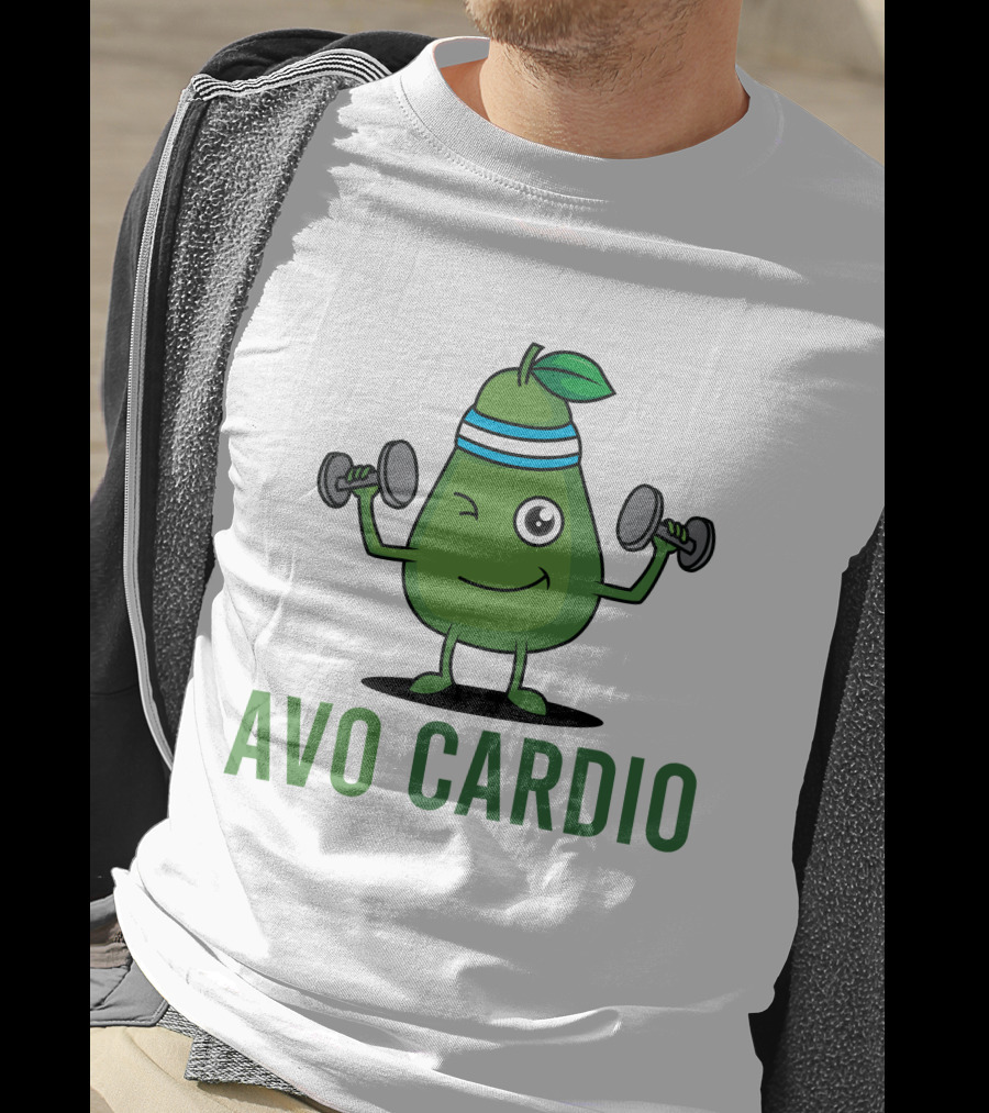 Avo Cardio Winking Avocado Dumbbell Workout T-Shirt