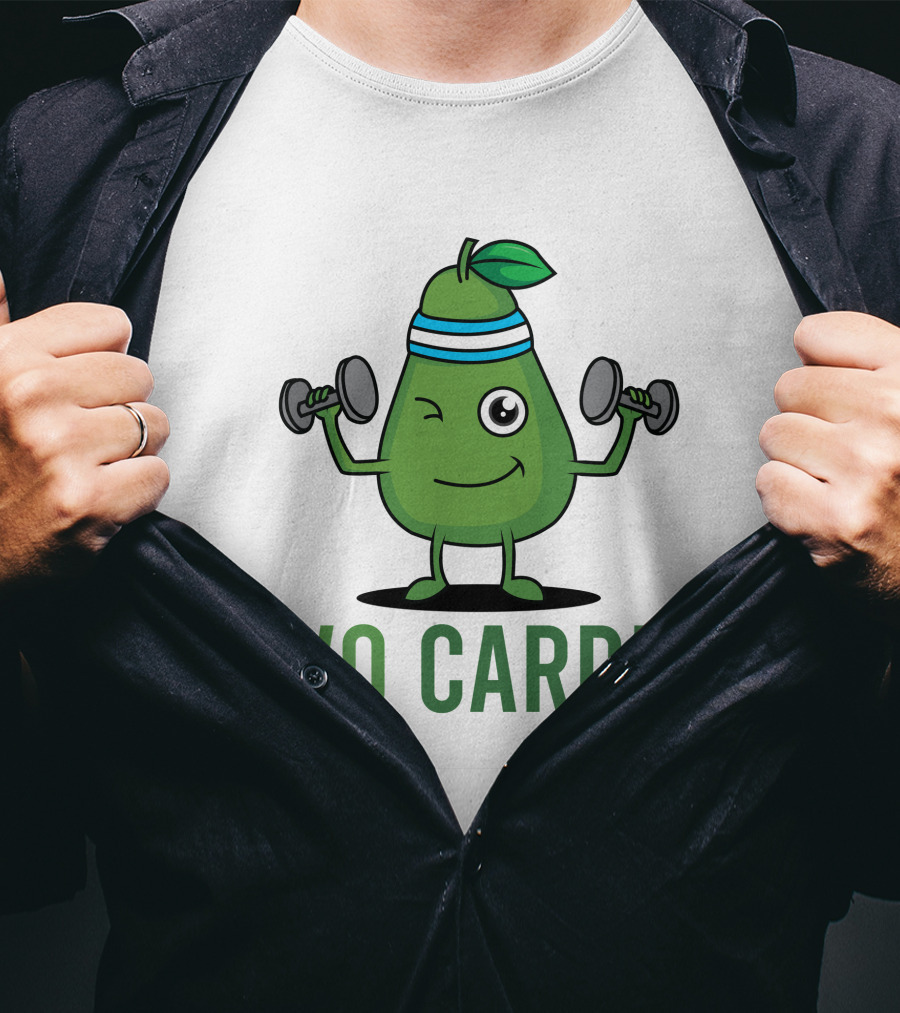 Avo Cardio Winking Avocado Dumbbell Workout T-Shirt