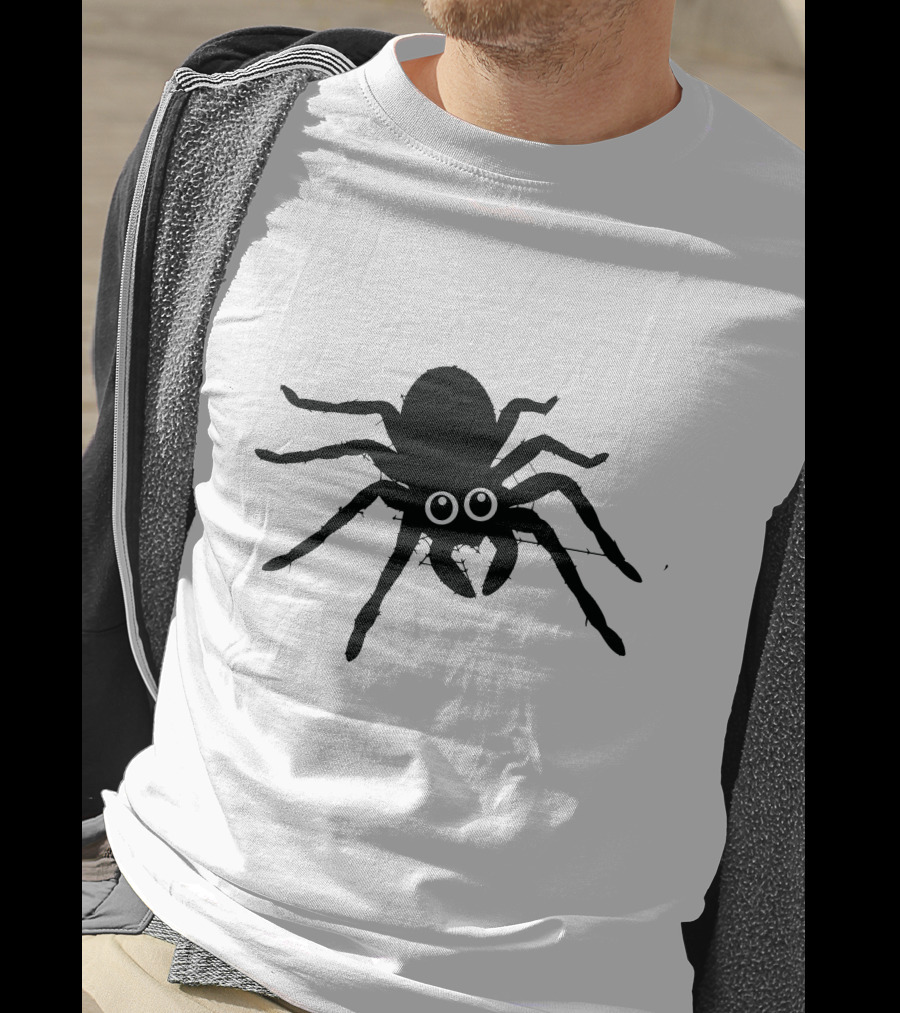 Cute Spider With Big Eyes In Web T-Shirt