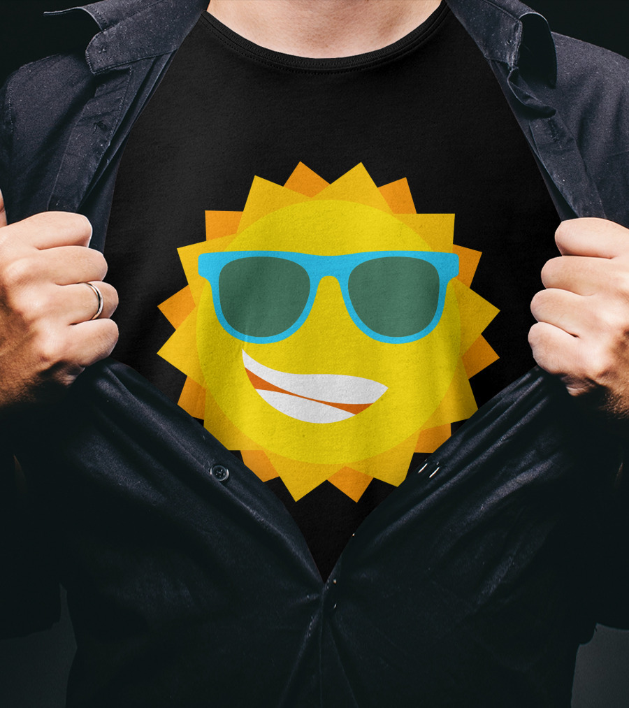 Cool Sun With Blue Sunglasses T-Shirt
