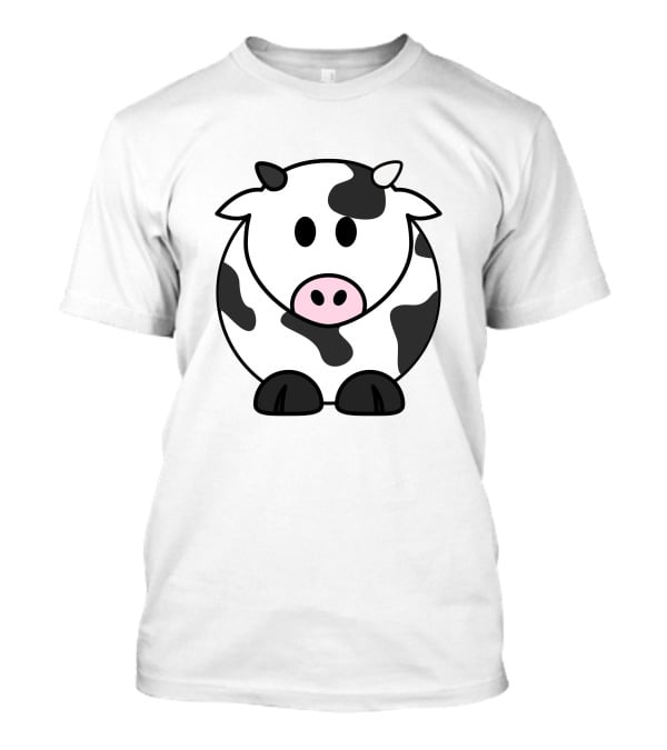 Cartoon Cow Black And White Spotted Adorable T-Shirt