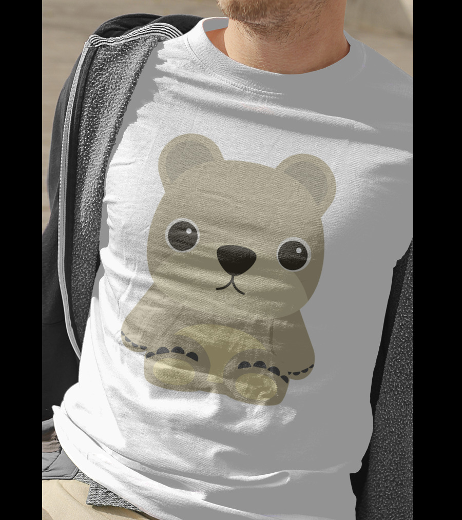 Cute Baby Bear Cartoon Plush Toy T-Shirt