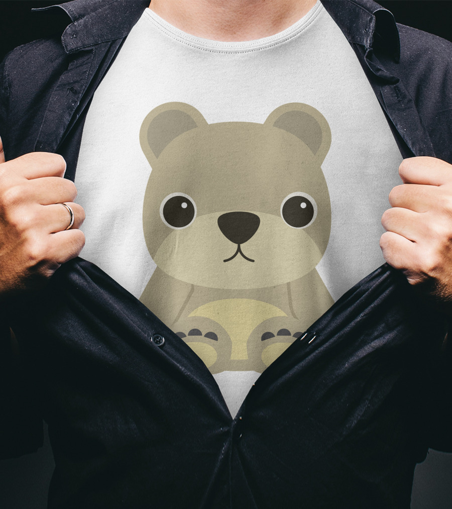 Cute Baby Bear Cartoon Plush Toy T-Shirt