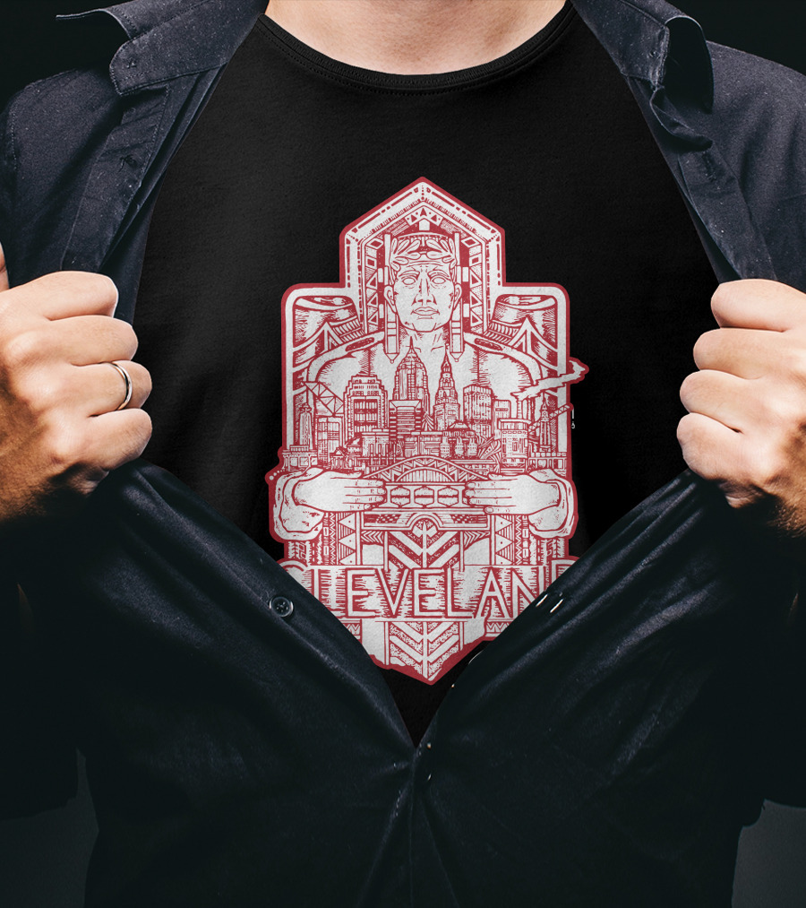 Cleveland Cityscape Guardian Red Line T-Shirt