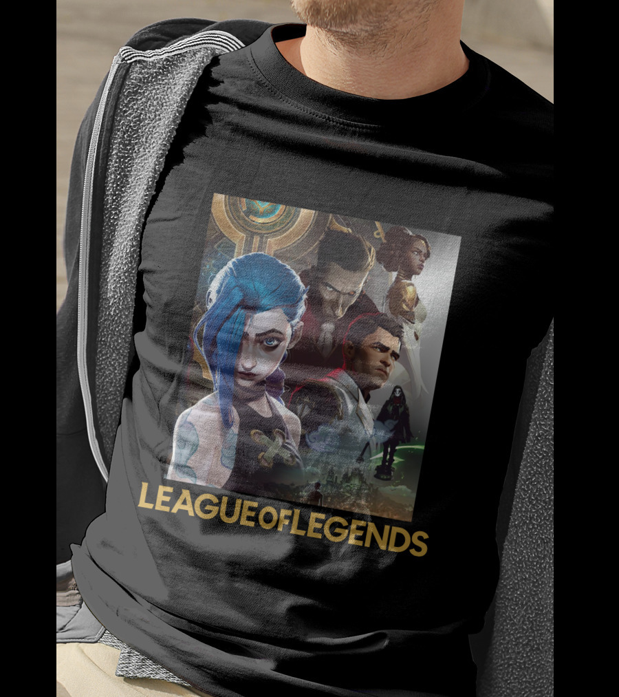 League Of Legends Arcane Characters Collage T-Shirt