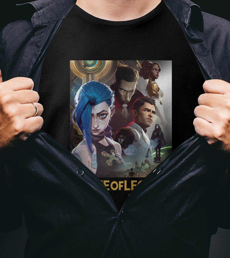 League Of Legends Arcane Characters Collage T-Shirt