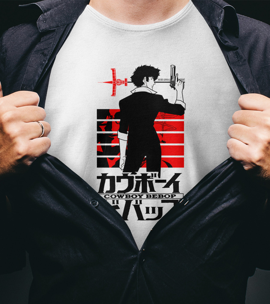 Cowboy Bebop Spike Spiegel Red Stripes Jet Swordfish II T-Shirt