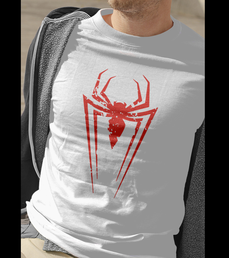 Venom Spiderman Red Distressed Spider T-Shirt