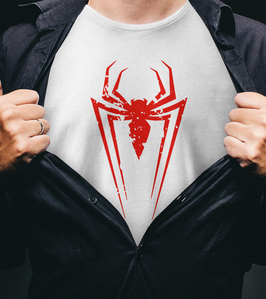 Venom Spiderman Red Distressed Spider T-Shirt
