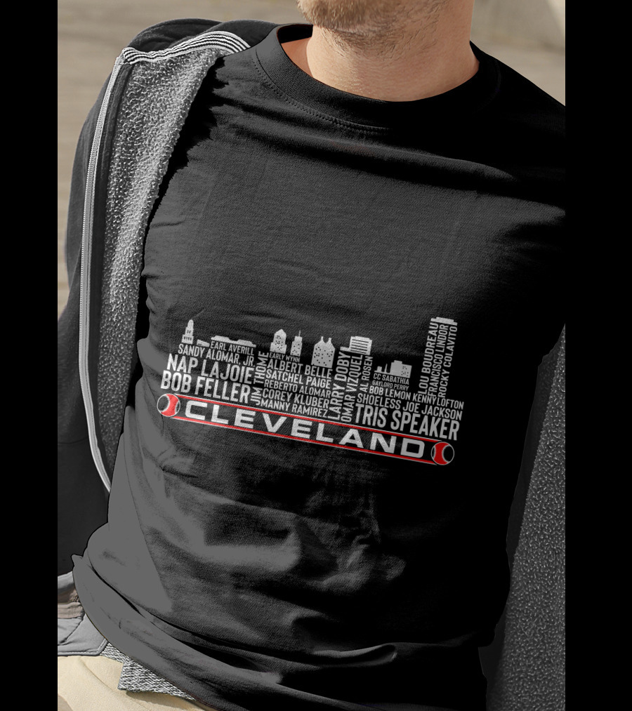 Cleveland Baseball Bob Feller Bob Lemon Tris Speaker Satchel Paige Legends Nap Lajoie Omar Vizquel T-Shirt