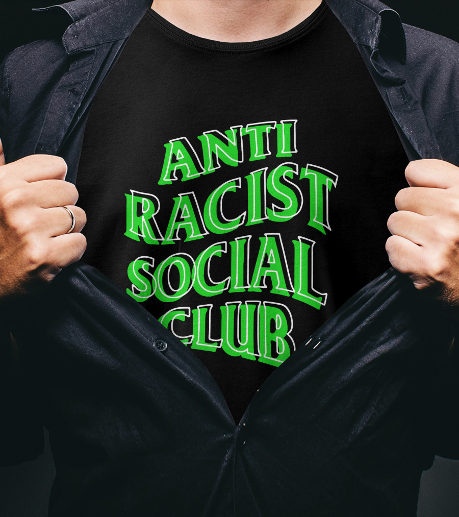 Anti Racist Social Club Green Text T-Shirt