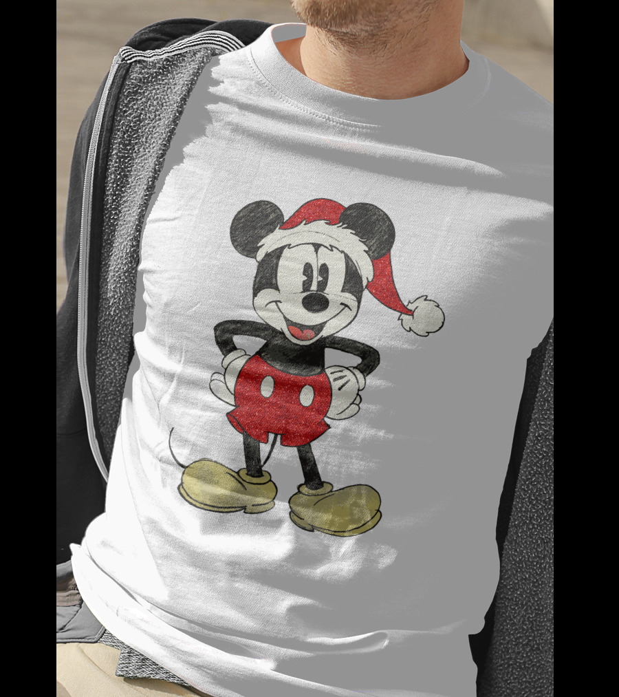 Mickey Mouse Santa Hat Christmas Disney T-Shirt