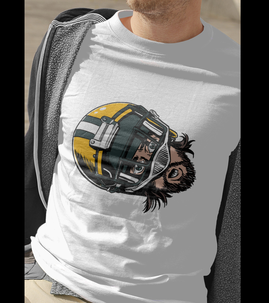 Aaron Rodgers Green Bay Packers Helmet T-Shirt