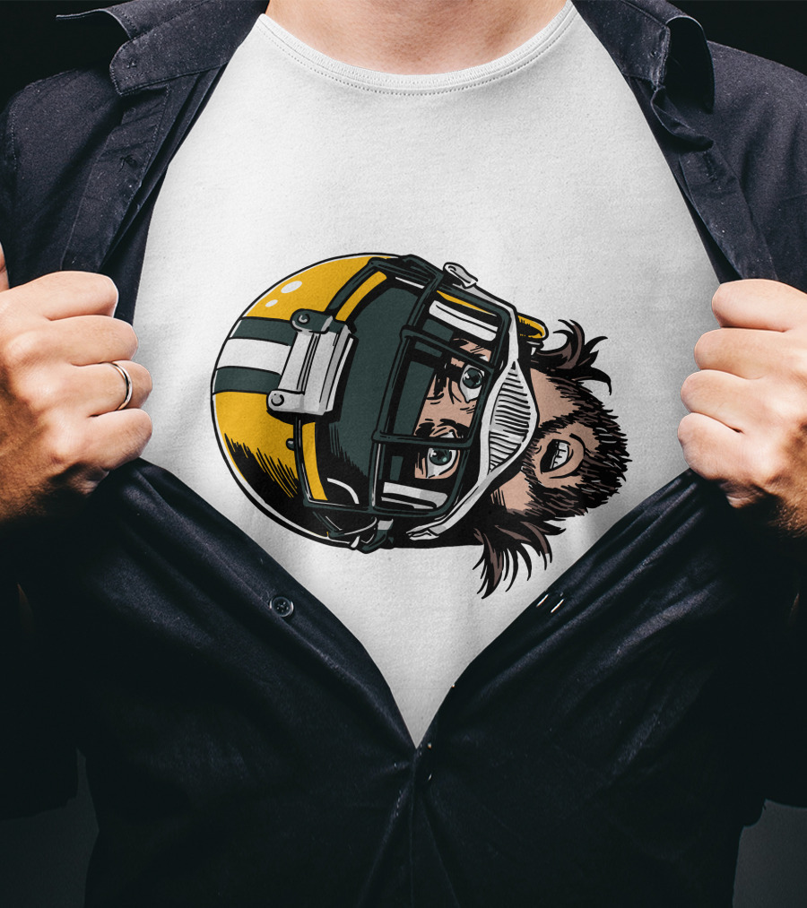 Aaron Rodgers Green Bay Packers Helmet T-Shirt