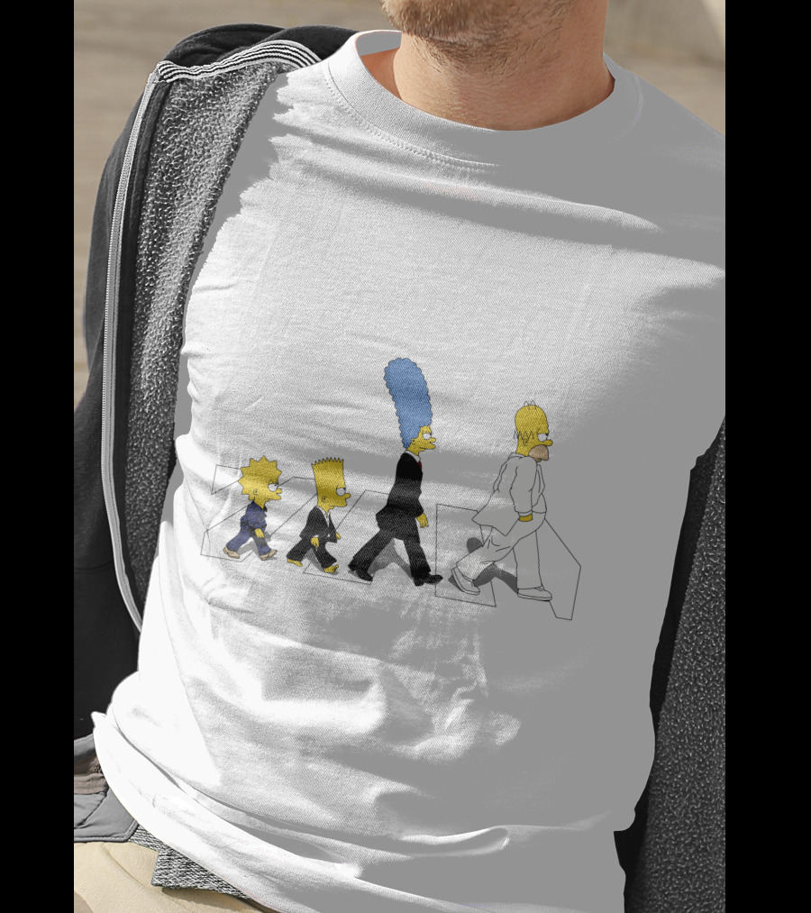 The Simpsons Abbey Road Parody Walking Family T-Shirt