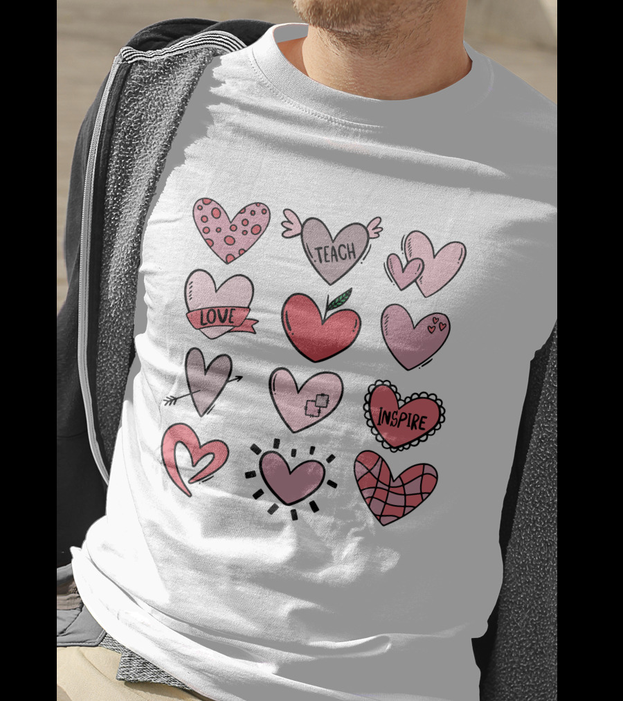 Teach Love Inspire Hearts Valentine T-Shirt