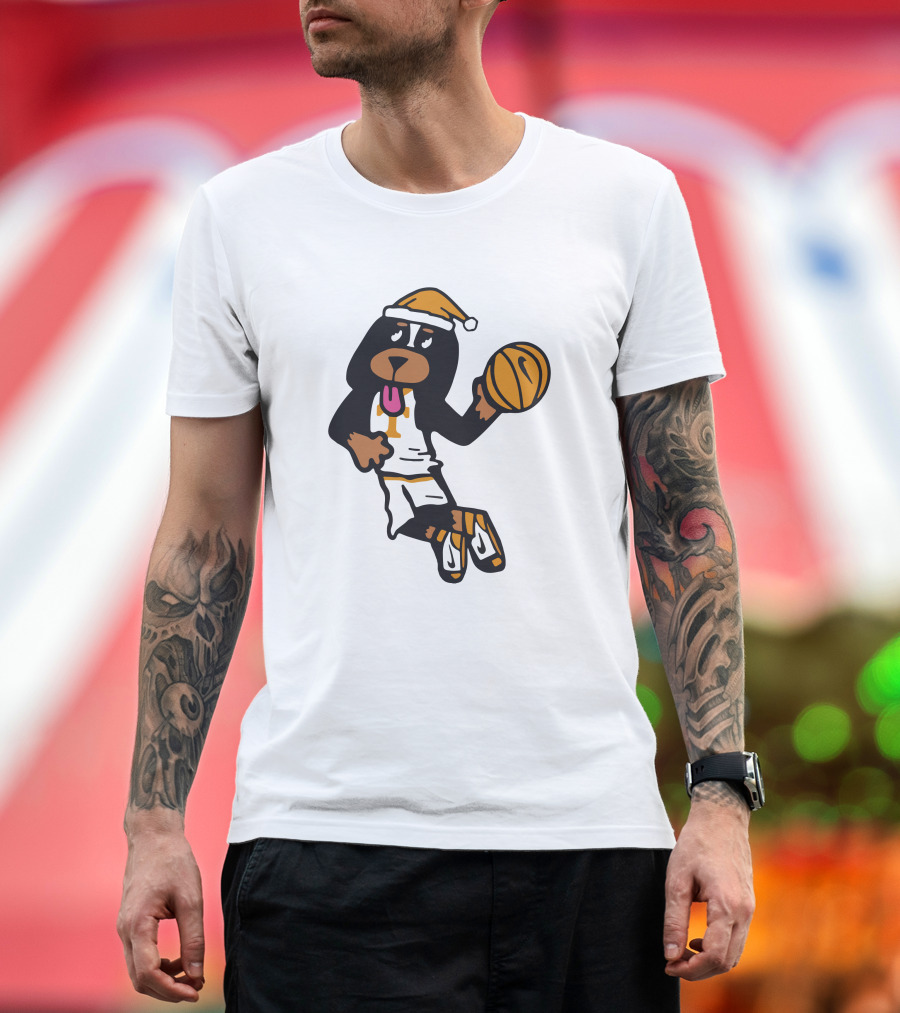 Tennessee Vols Smokey Basketball Santa Holiday Mascot Dunk T-Shirt