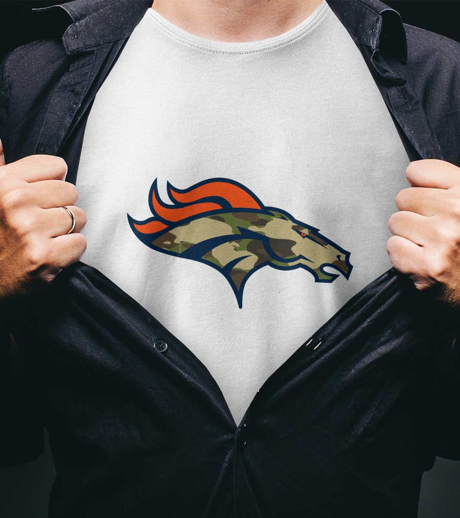 Denver Broncos Camo Horsehead Emblem T-Shirt