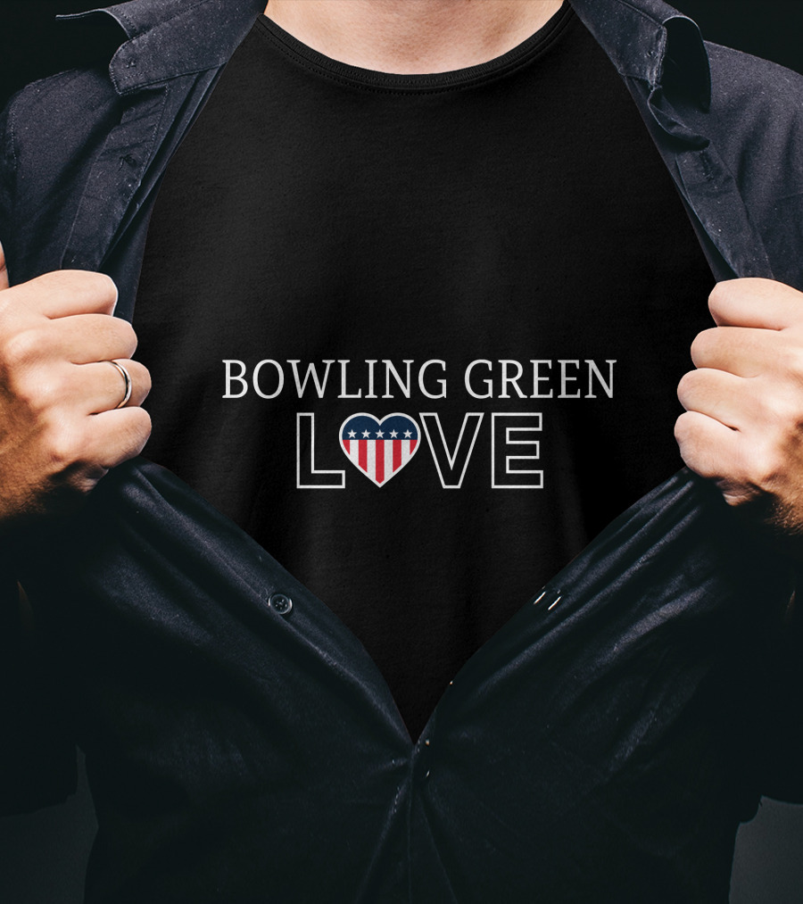 Bowling Green Love Heart Stars Stripes T-Shirt