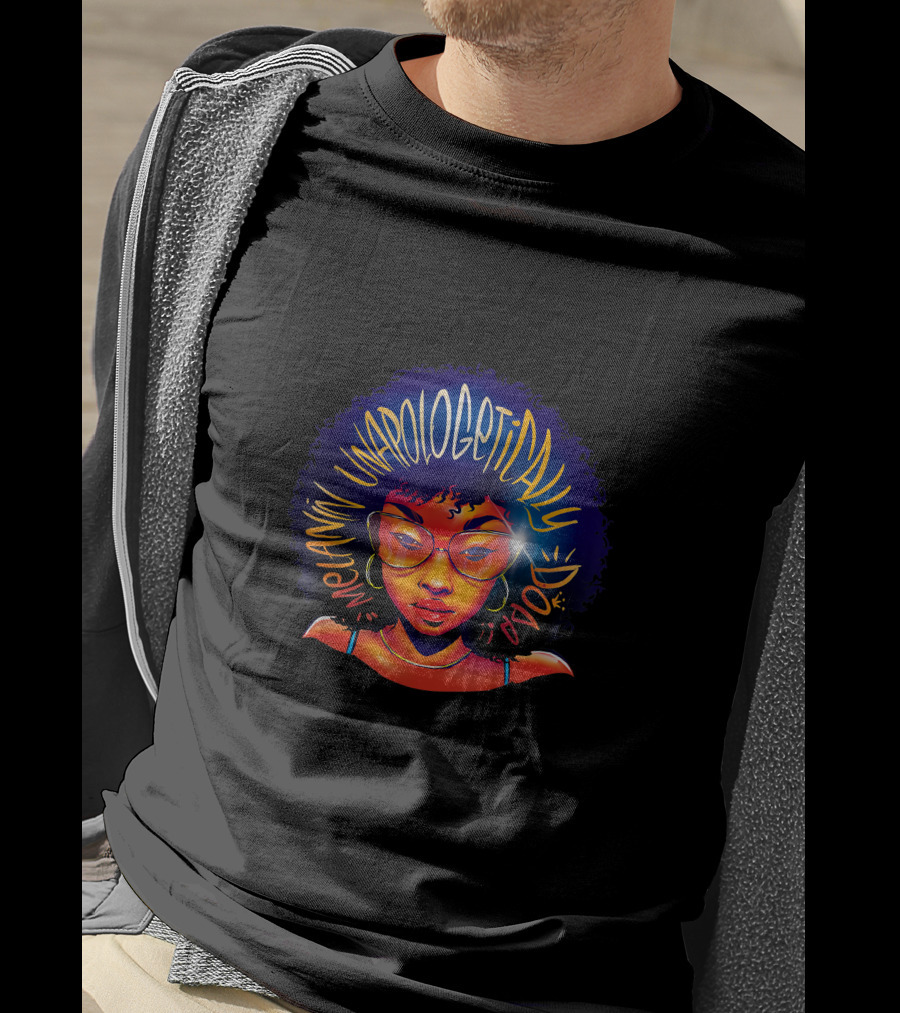 Melanin Unapologetically Dope Colorful Afro Glasses T-Shirt